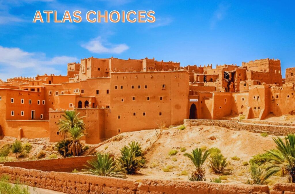 Close-up view of Kasbah Taourirt with intricate clay and straw architecture.